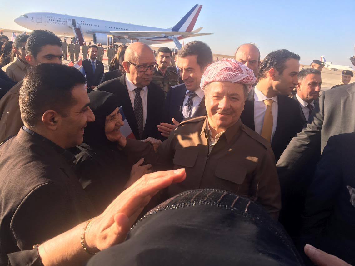 هه‌رێمی كوردستان هاوشێوه‌ی ده‌وڵه‌تێكی سه‌ربه‌خۆ پێشوازی له‌ سه‌رۆكی فه‌ڕه‌نسا ده‌كات